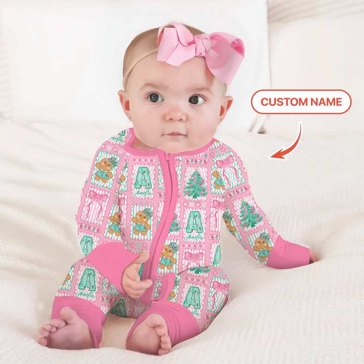 Custom Name "Merry Pink Christmas" Convertible Zippy - Zumbamboo