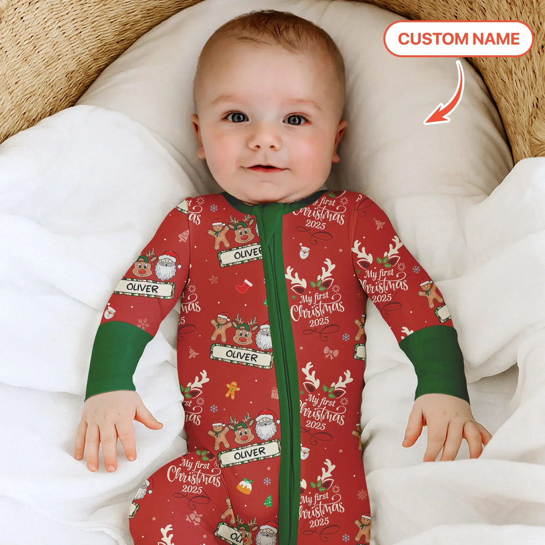 Custom Name "My Deer First's Christmas" For Boy - Convertible Zippy - Zumbamboo