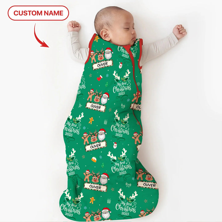 Custom Name "My Deer First's Christmas" For Boy - Sleep Bag - Zumbamboo