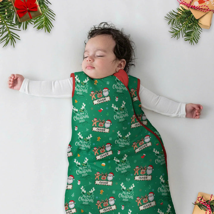 Custom Name "My Deer First's Christmas" For Boy - Sleep Bag - Zumbamboo