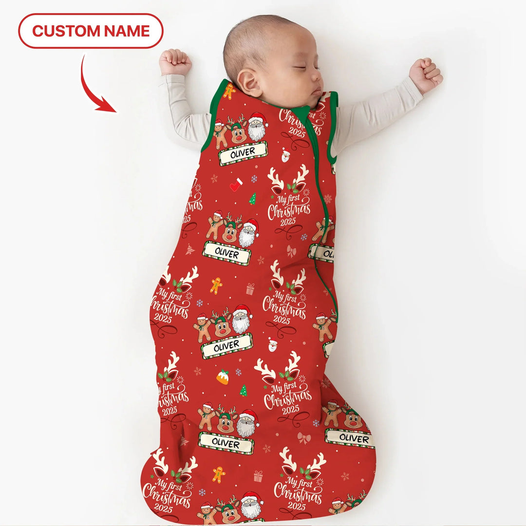 Custom Name "My Deer First's Christmas" For Boy - Sleep Bag - Zumbamboo