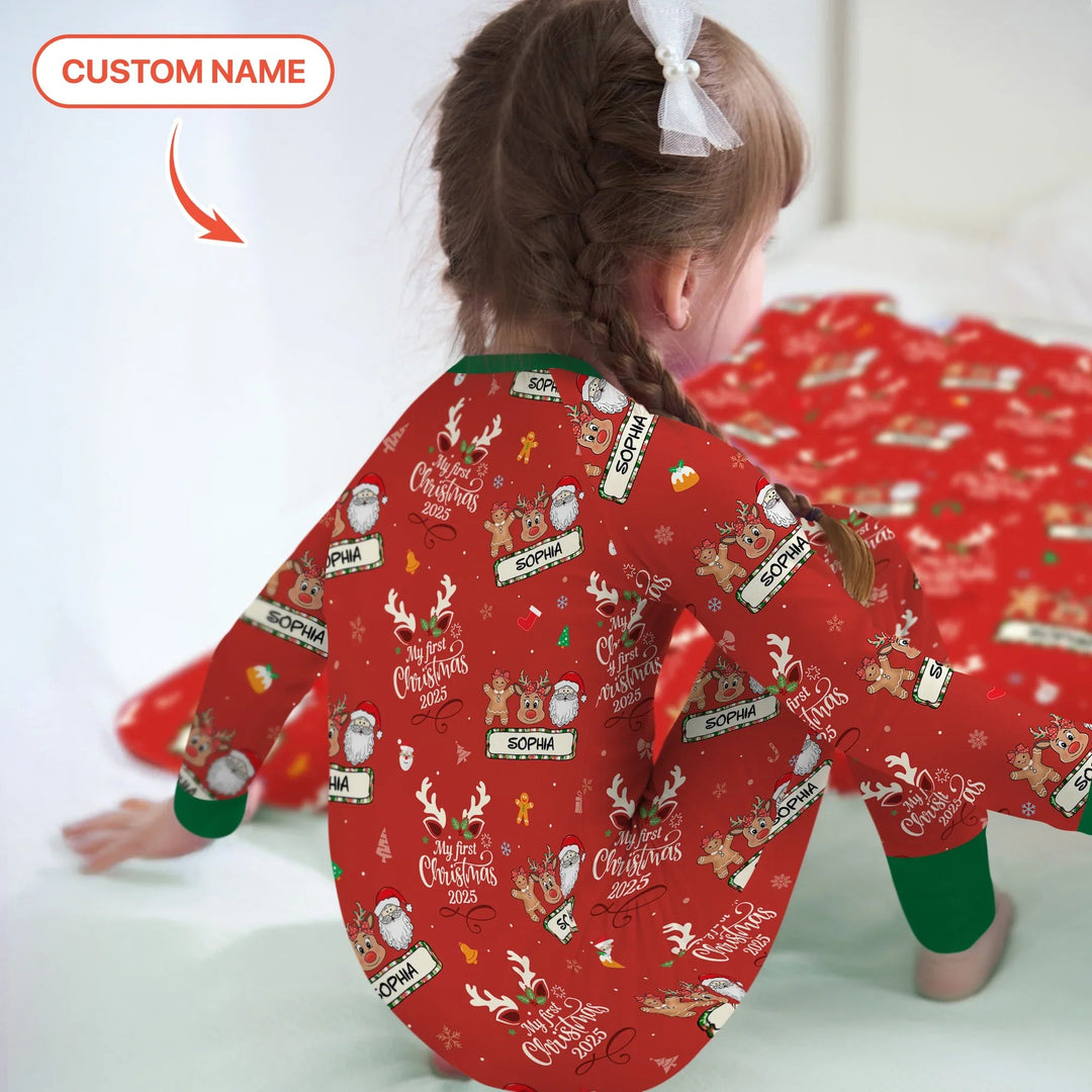 Custom Name "My Deer First's Christmas" For Girl - Convertible Zippy - Zumbamboo