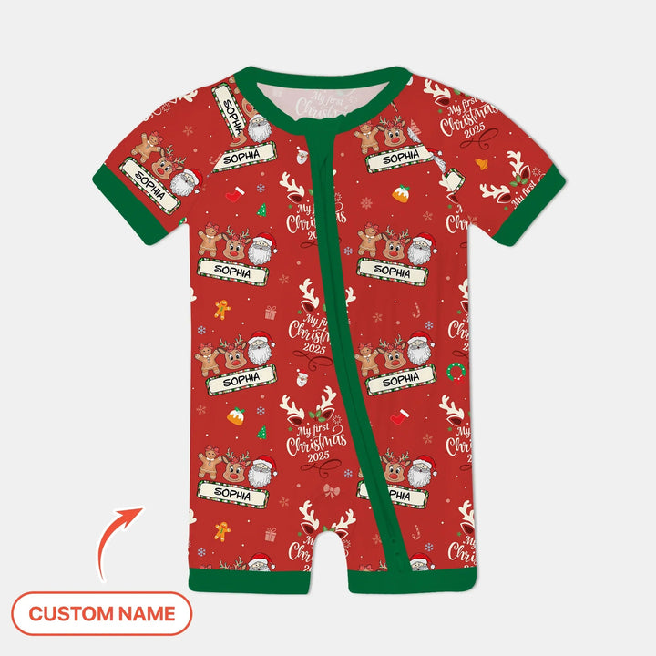 Custom Name "My Deer First's Christmas" For Girl - Shorty Zippy - Zumbamboo
