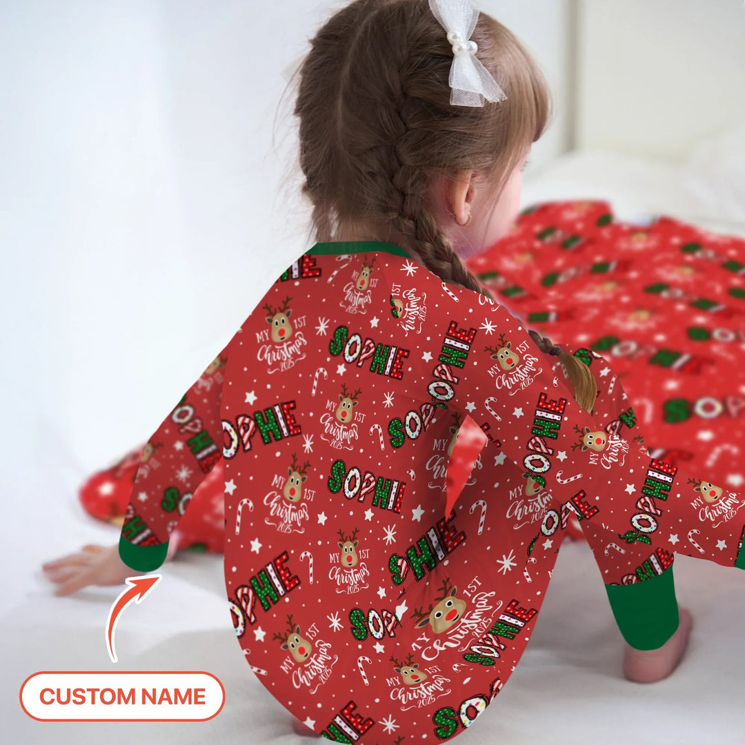 Custom Name "My First Christmas 2025" Convertible Zippy - Zumbamboo