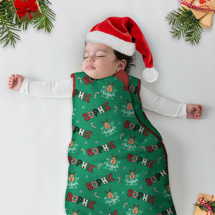 Custom Name "My First Christmas 2025" Sleep Bag - Zumbamboo