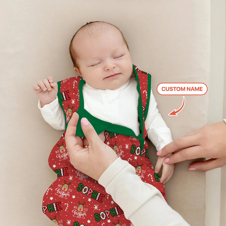 Custom Name "My First Christmas 2025" Sleep Bag - Zumbamboo
