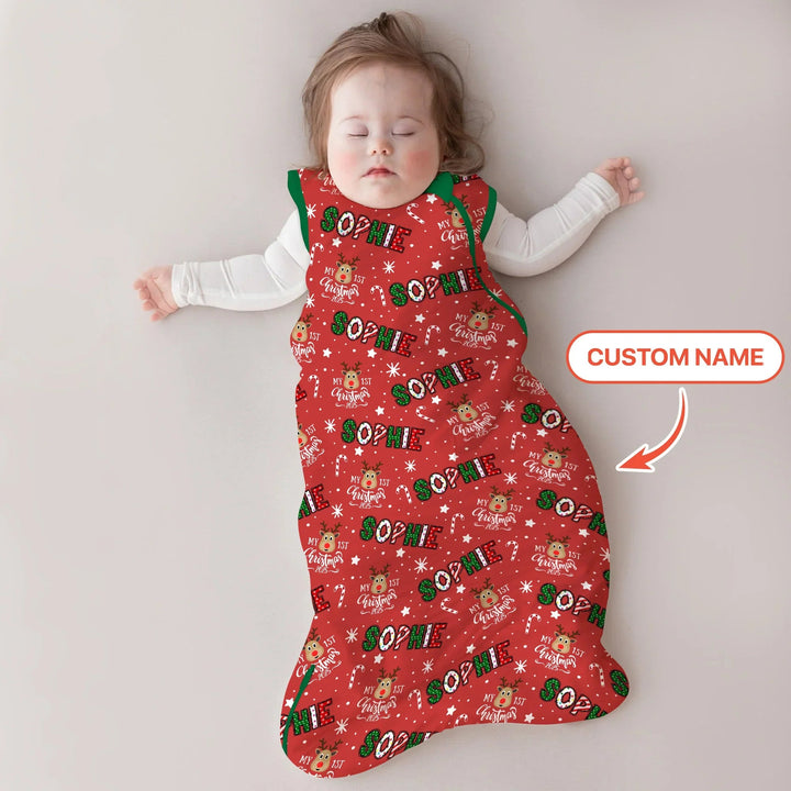 Custom Name "My First Christmas 2025" Sleep Bag - Zumbamboo