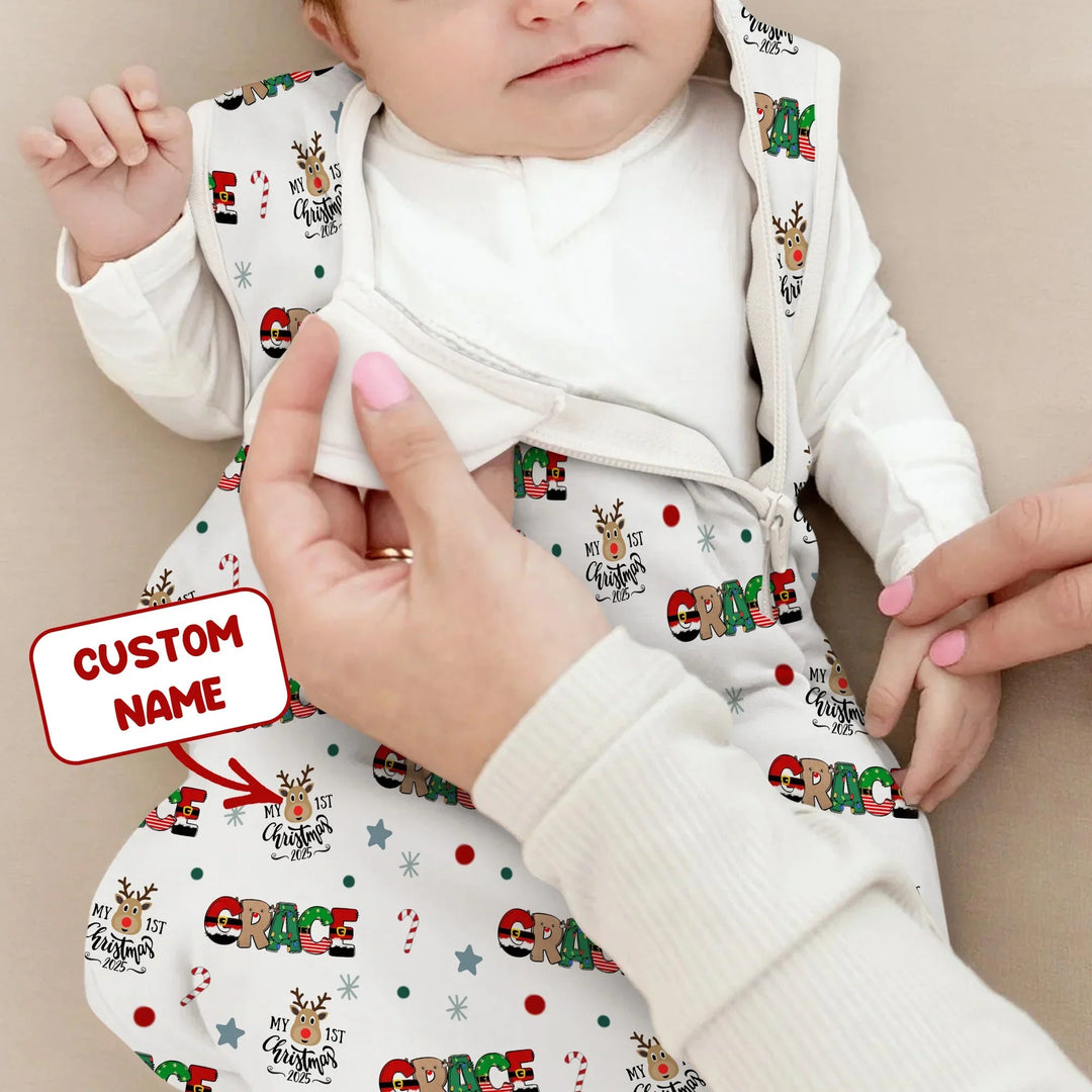 Custom Name "My First Christmas 2025" - Sleep Bag (G) - Zumbamboo
