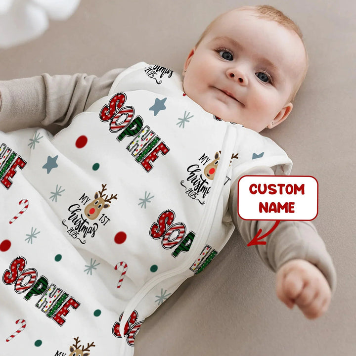 Custom Name "My First Christmas 2025" - Sleep Bag (S) - Zumbamboo