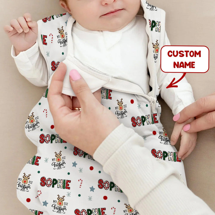 Custom Name "My First Christmas 2025" - Sleep Bag (S) - Zumbamboo