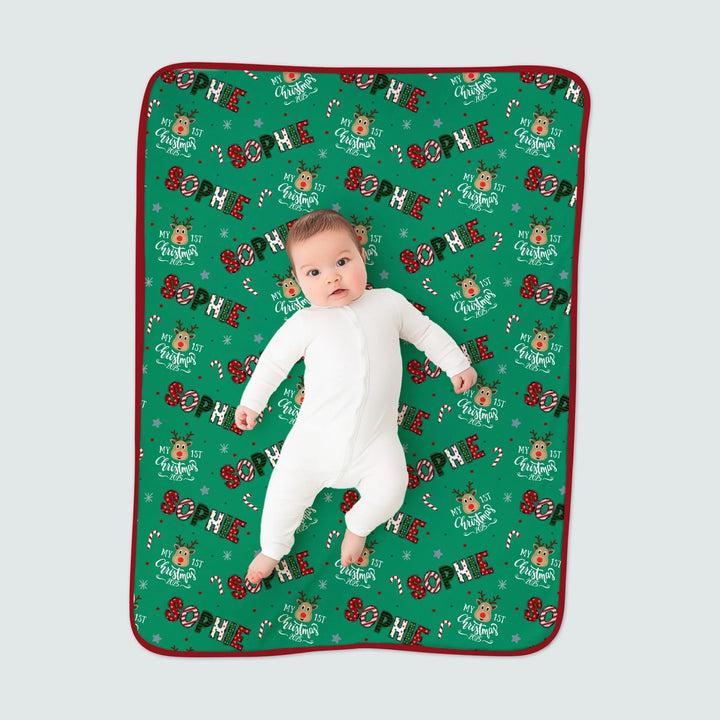 Custom Name "My First Christmas 2025" Toddler Blanket , Custom Name "My First Christmas 2025" Toddler Blanket - Default Title