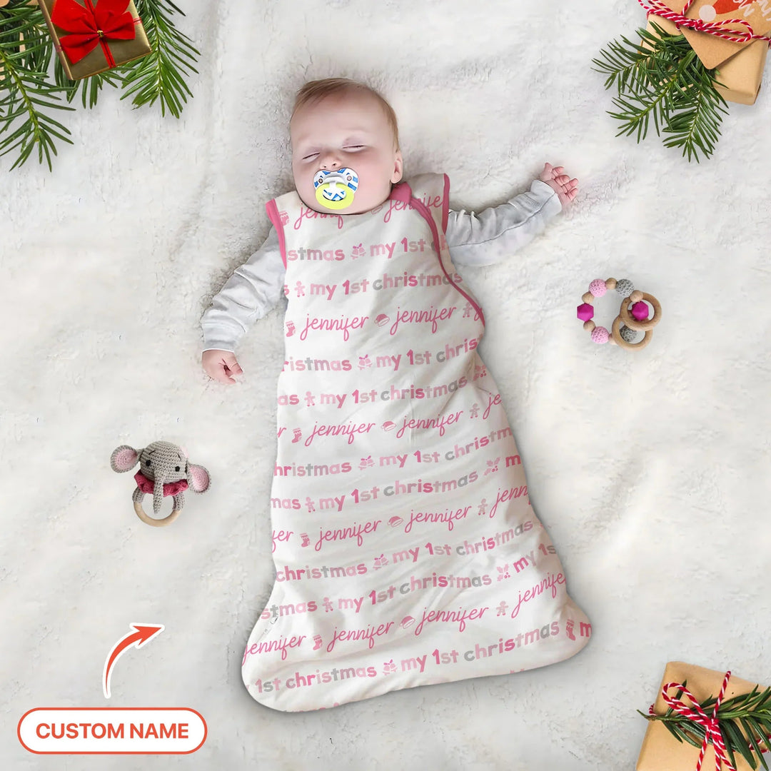 Custom Name My First Christmas Color Mood Sleep Bag - Zumbamboo