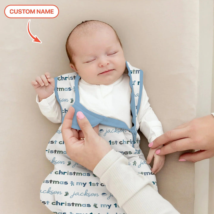 Custom Name My First Christmas Color Mood Sleep Bag - Zumbamboo