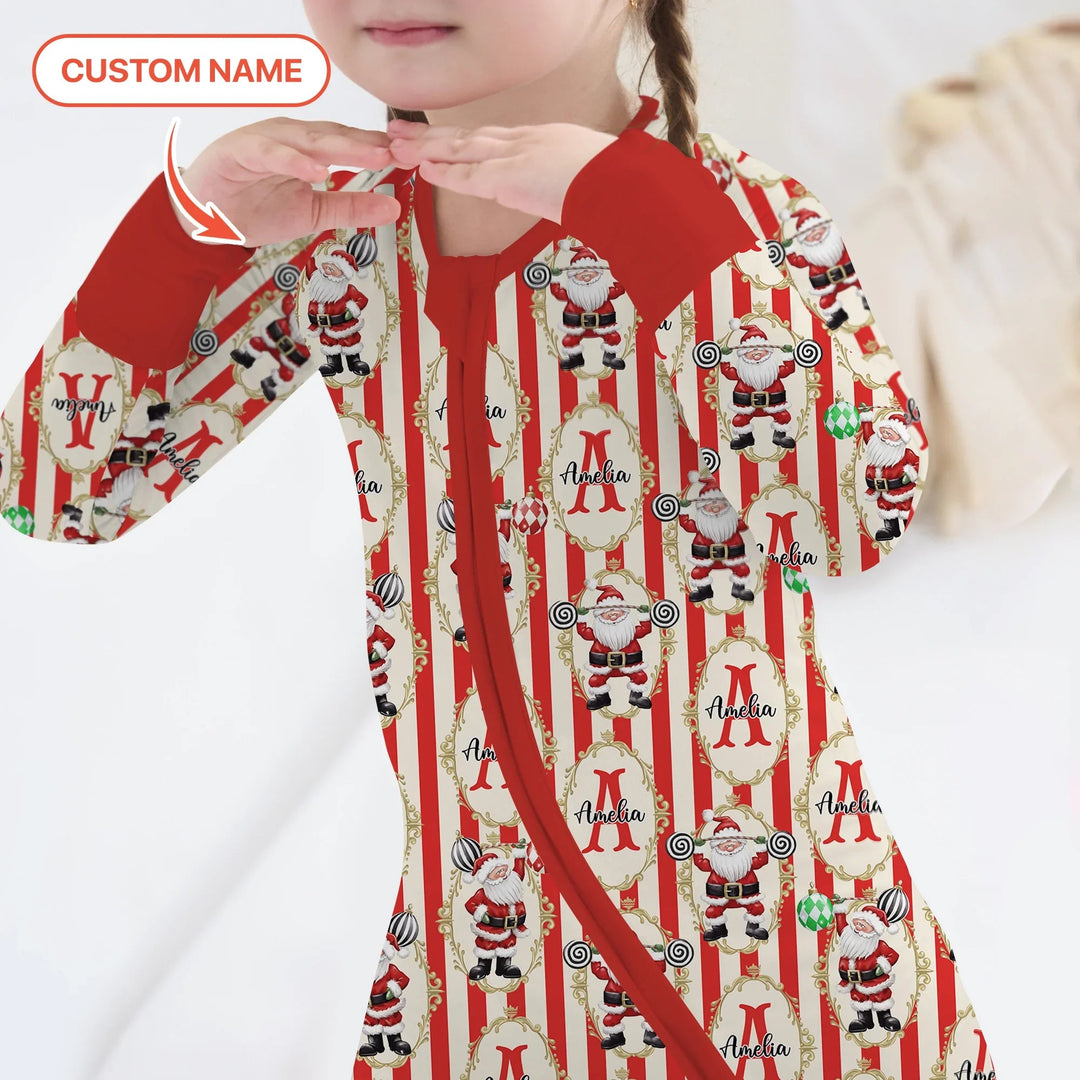 Custom Name Santa Stripes Convertible Zippy - Zumbamboo