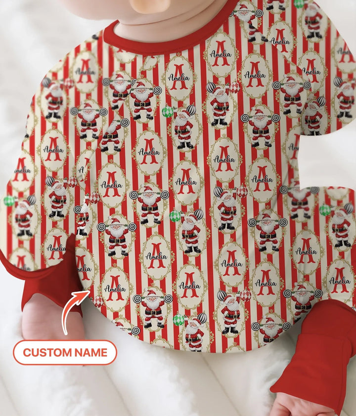 Custom Name Santa Stripes Convertible Zippy - Zumbamboo