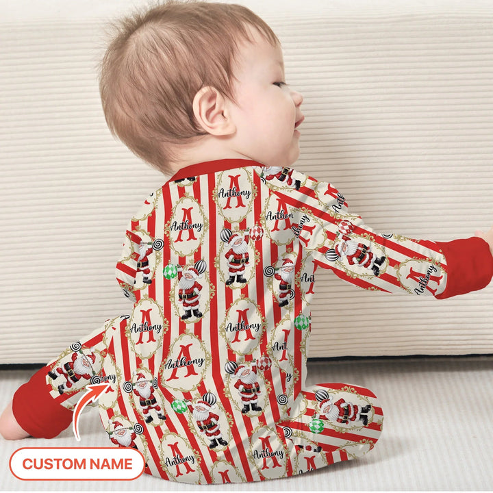 Custom Name Santa Stripes Convertible Zippy - Zumbamboo