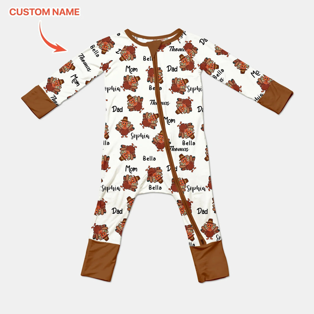 Custom Name Thanksgiving Family Matching Convertible Zippy - Zumbamboo