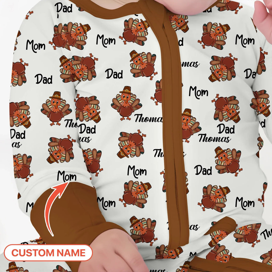 Custom Name Thanksgiving Family Matching Convertible Zippy - Zumbamboo