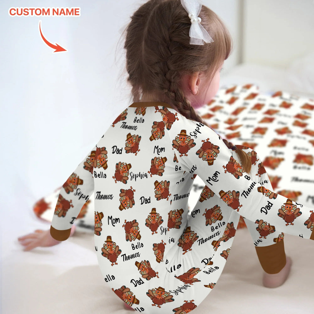 Custom Name Thanksgiving Family Matching Convertible Zippy - Zumbamboo