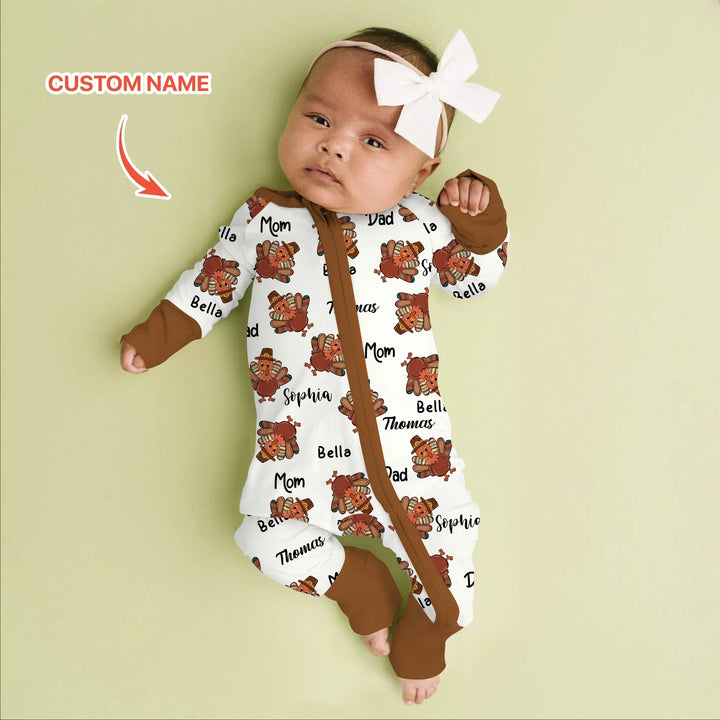 Custom Name Thanksgiving Family Matching Convertible Zippy - Zumbamboo