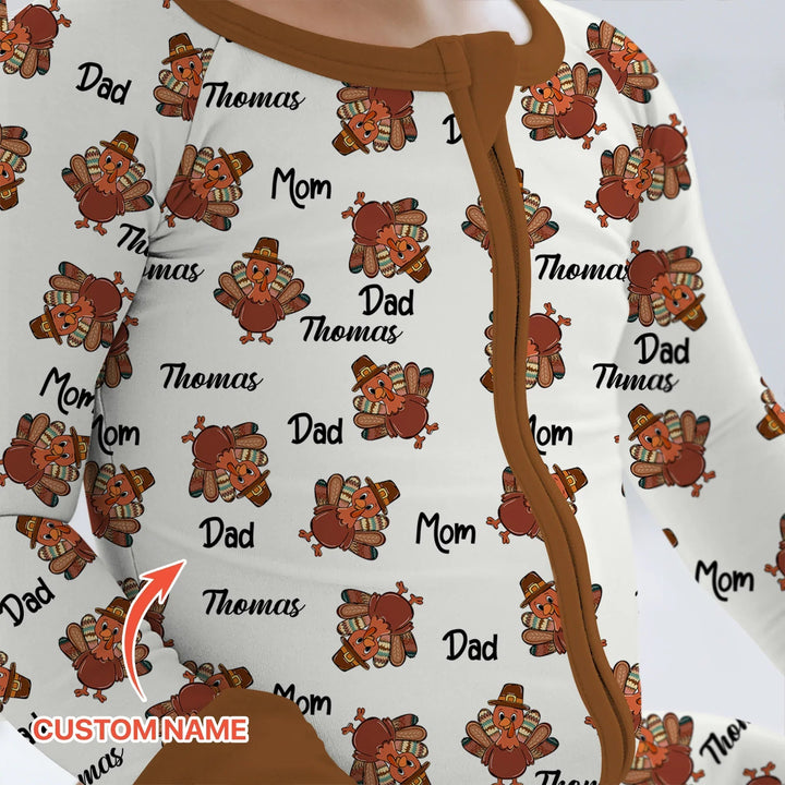 Custom Name Thanksgiving Family Matching Convertible Zippy - Zumbamboo