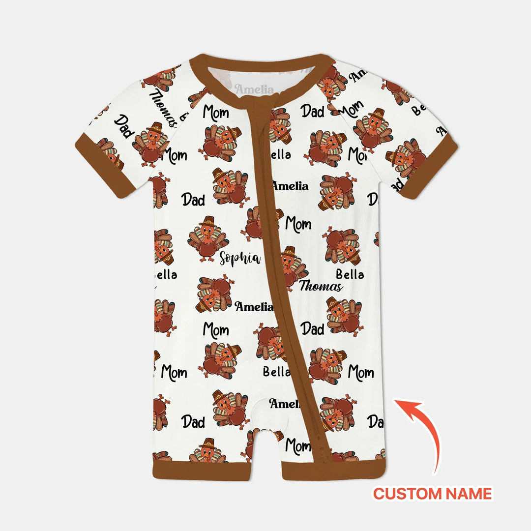 Custom Name Thanksgiving Family Matching Shorty Zippy - Zumbamboo