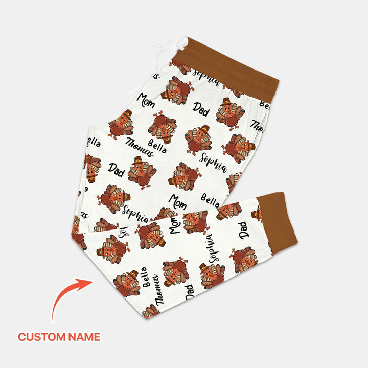 Custom Name Thanksgiving Family Matching Women Pajama Set - Zumbamboo
