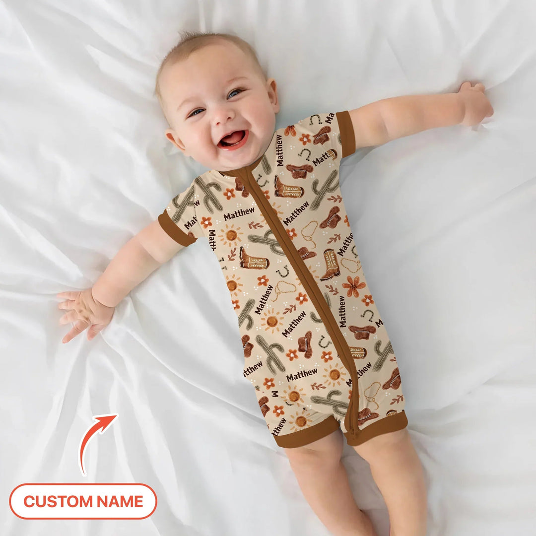 Custom Name Western Cowboy Stuff Shorty Zippy , Custom Name Western Cowboy Stuff Shorty Zippy - 0-3M