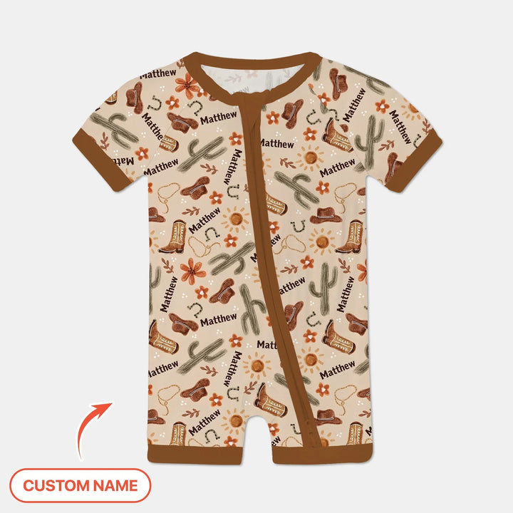 Custom Name Western Cowboy Stuff Shorty Zippy , Custom Name Western Cowboy Stuff Shorty Zippy - 0-3M
