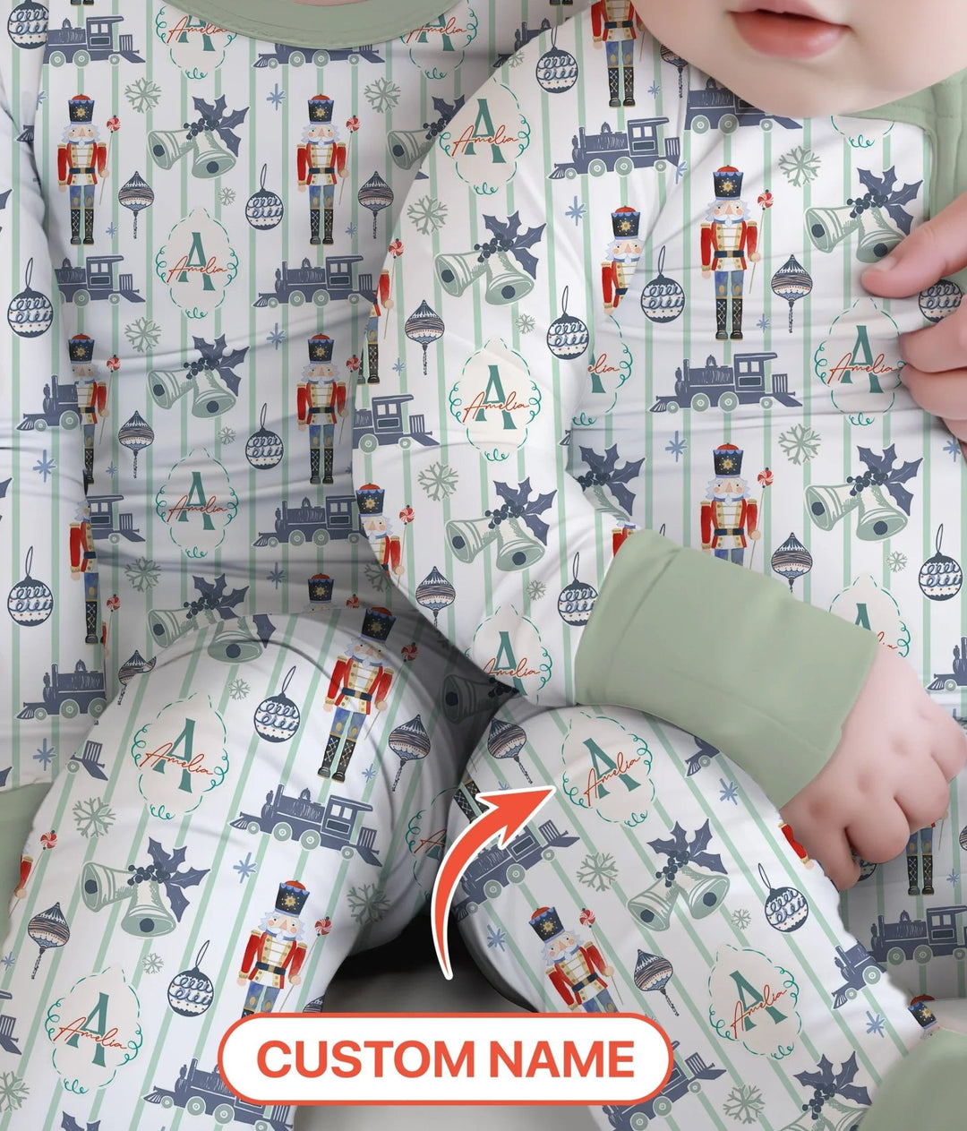 Custom Nutcracker Medium Blue Two Piece Long Sleeve Pajama Set - Zumbamboo