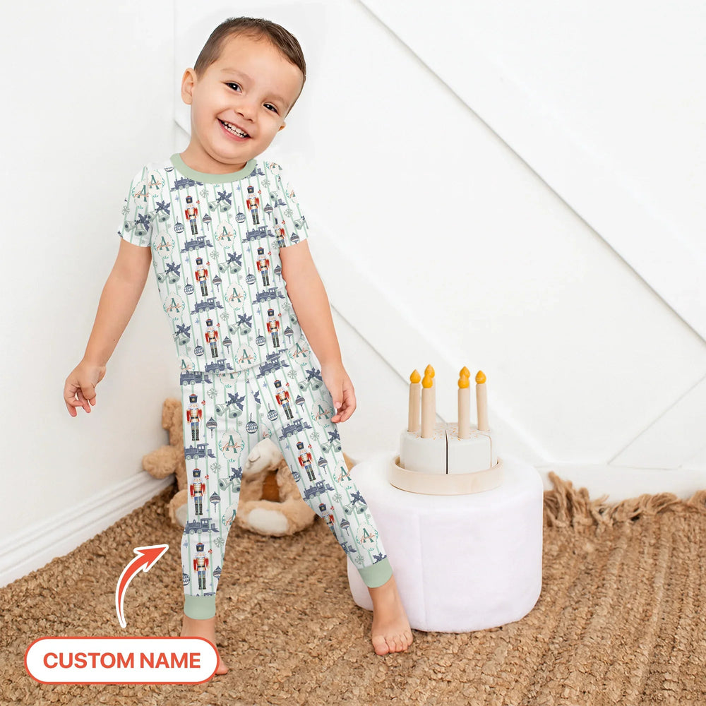 Custom Nutcracker Medium Blue Two Piece Short Sleeve Shorts Pajama Set - Zumbamboo
