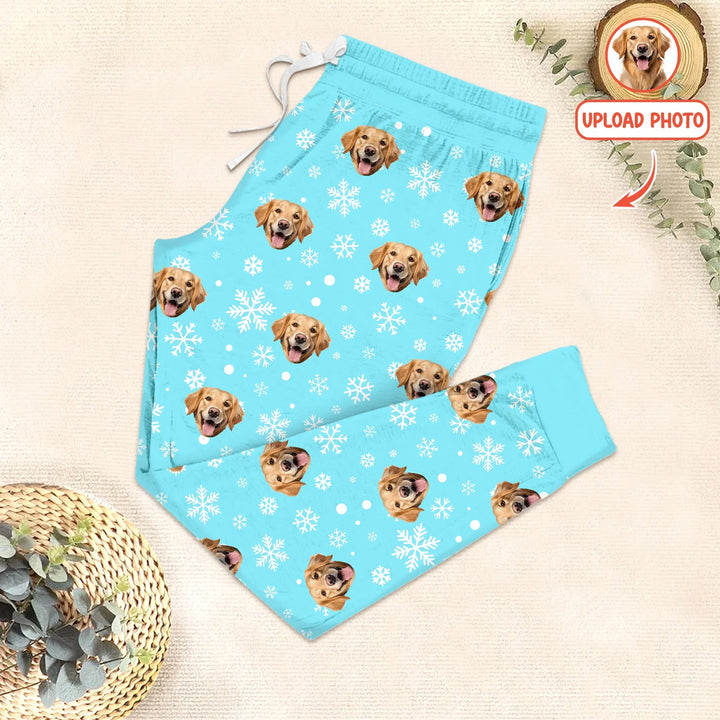 Custom Pet Face Photo Men's Pajama Set For Christmas - Zumbamboo