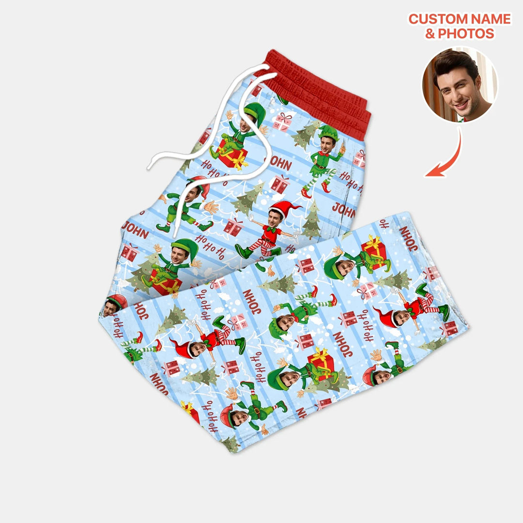 Custom Photo Baby Christmas Elf Men's Pajama Set - Zumbamboo