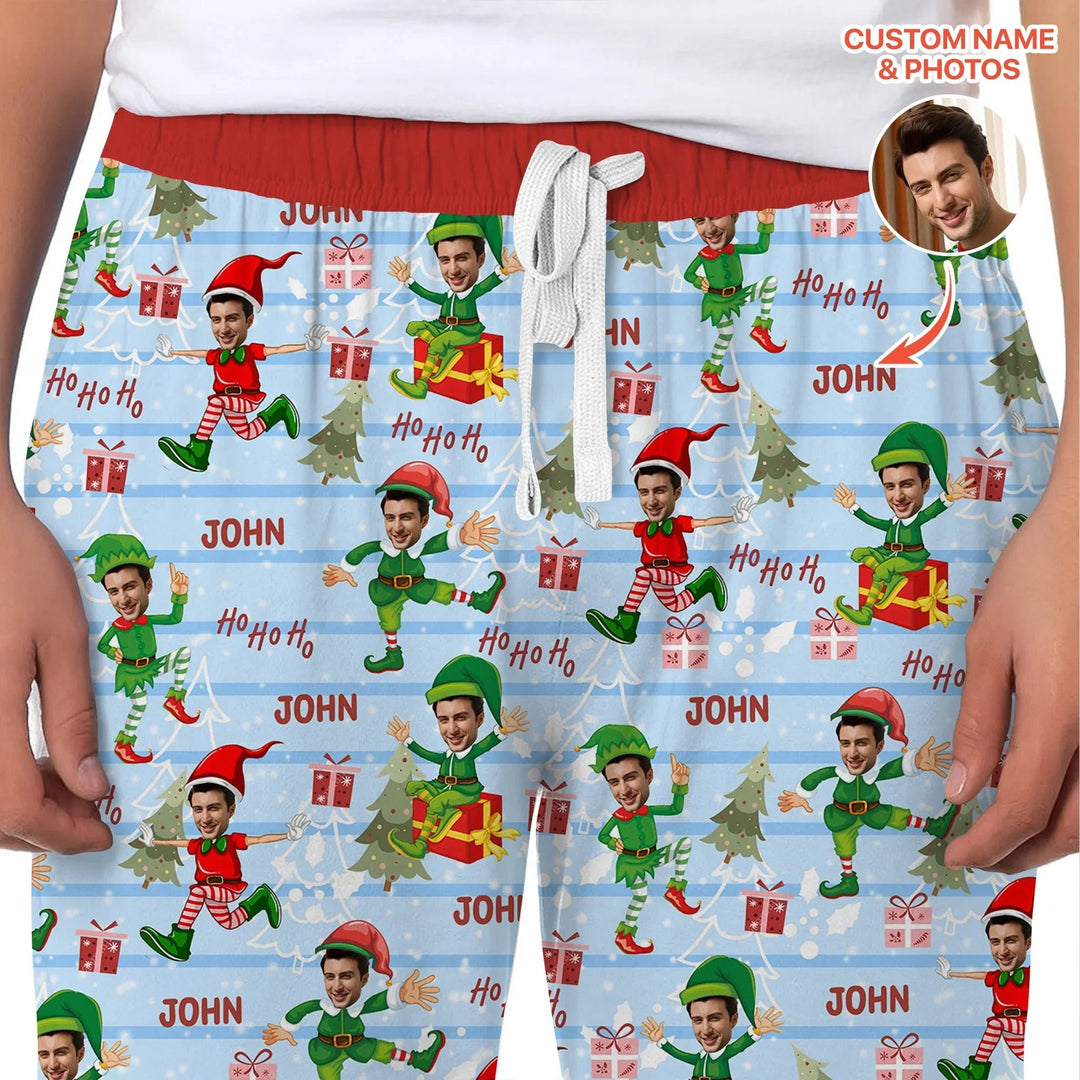 Custom Photo Baby Christmas Elf Men's Pajama Set - Zumbamboo