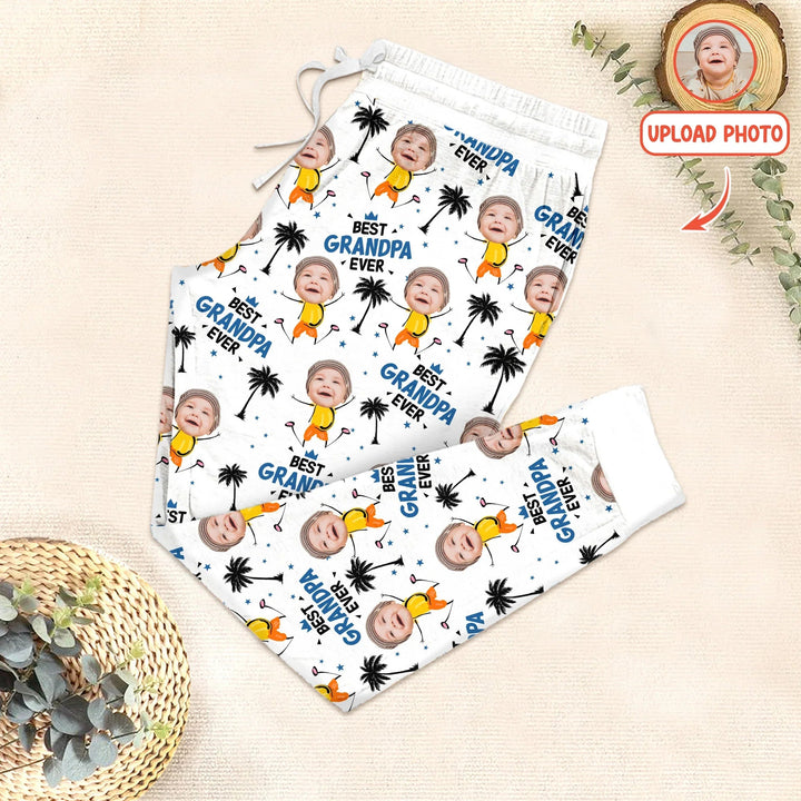 Custom Photo Best Dad Grandpa Ever Men's Pajama Set For Christmas - Zumbamboo