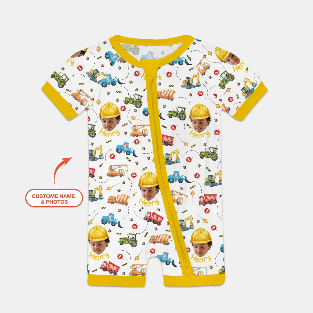 Custom Photo Little Construction Heroes Shorty Zippy , Custom Photo Little Construction Heroes Shorty Zippy - 0-3M