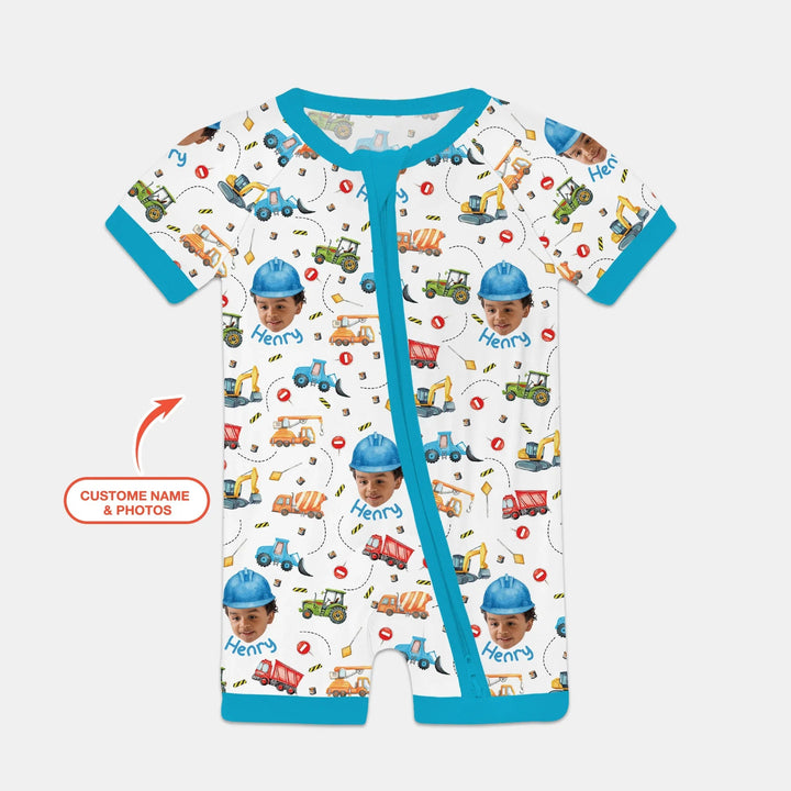 Custom Photo Little Construction Heroes Shorty Zippy , Custom Photo Little Construction Heroes Shorty Zippy - 0-3M