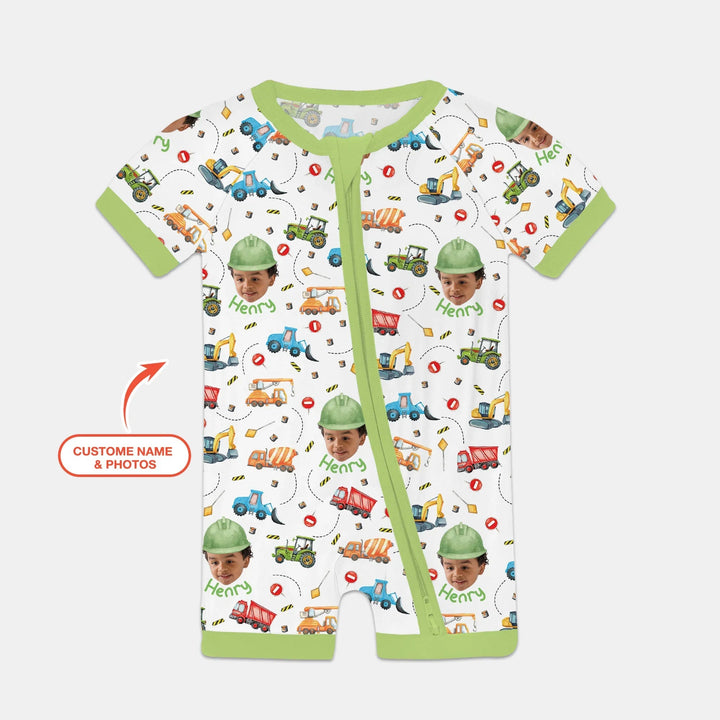 Custom Photo Little Construction Heroes Shorty Zippy , Custom Photo Little Construction Heroes Shorty Zippy - 0-3M