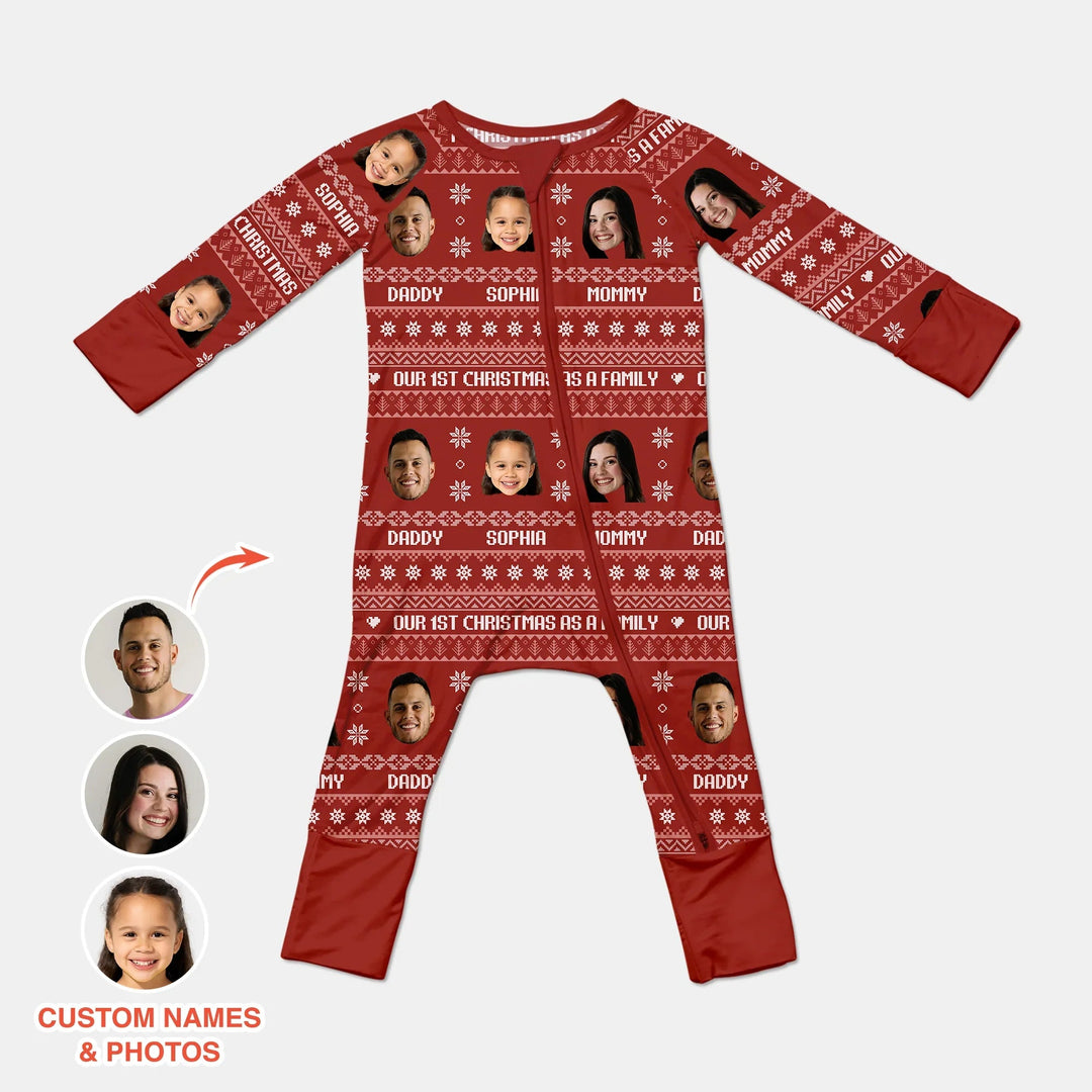 Custom Photo Our 1st Christmas as a Family Convertible Zippy - Zumbamboo