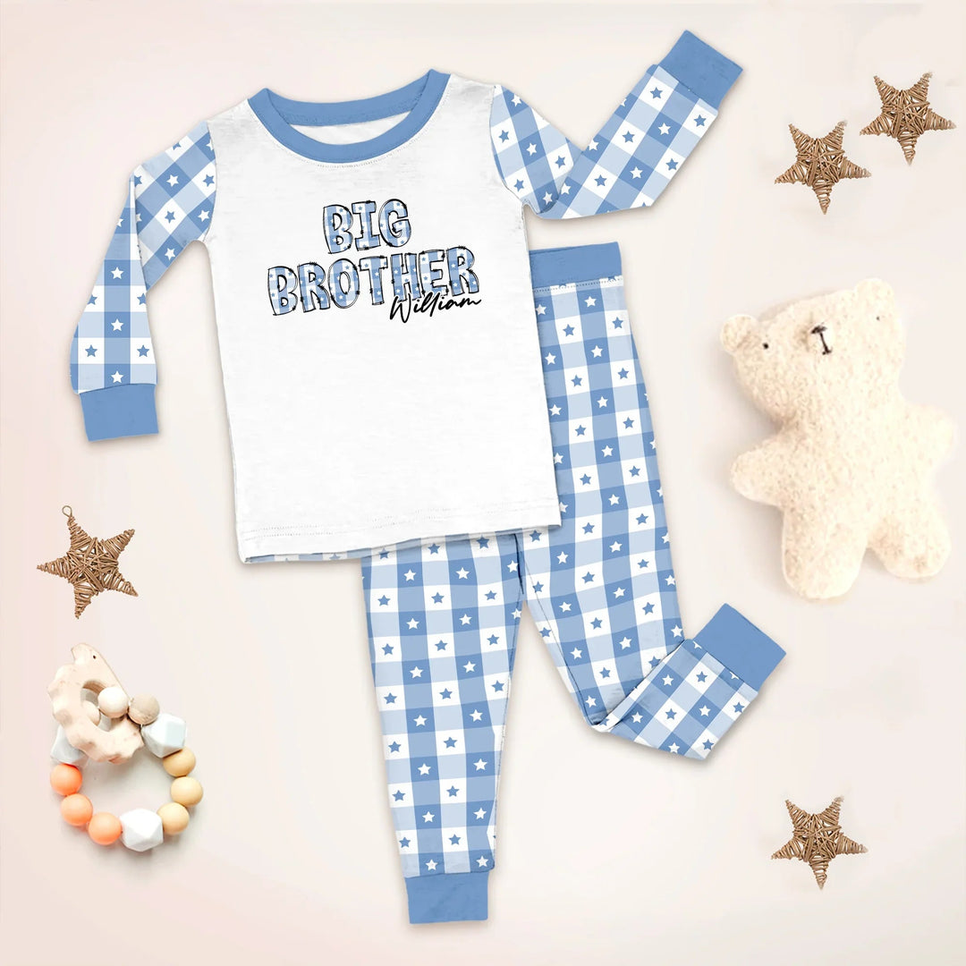 Custom Plaid Title Pajama Set for Baby & Kid – Soft and Cozy - Zumbamboo