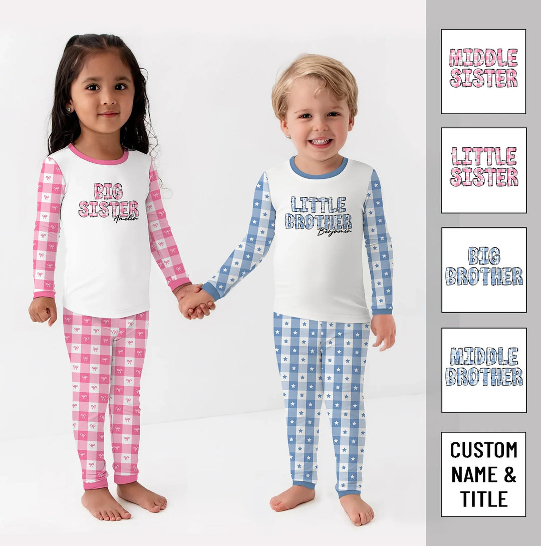 Custom Plaid Title Pajama Set for Baby & Kid – Soft and Cozy - Zumbamboo