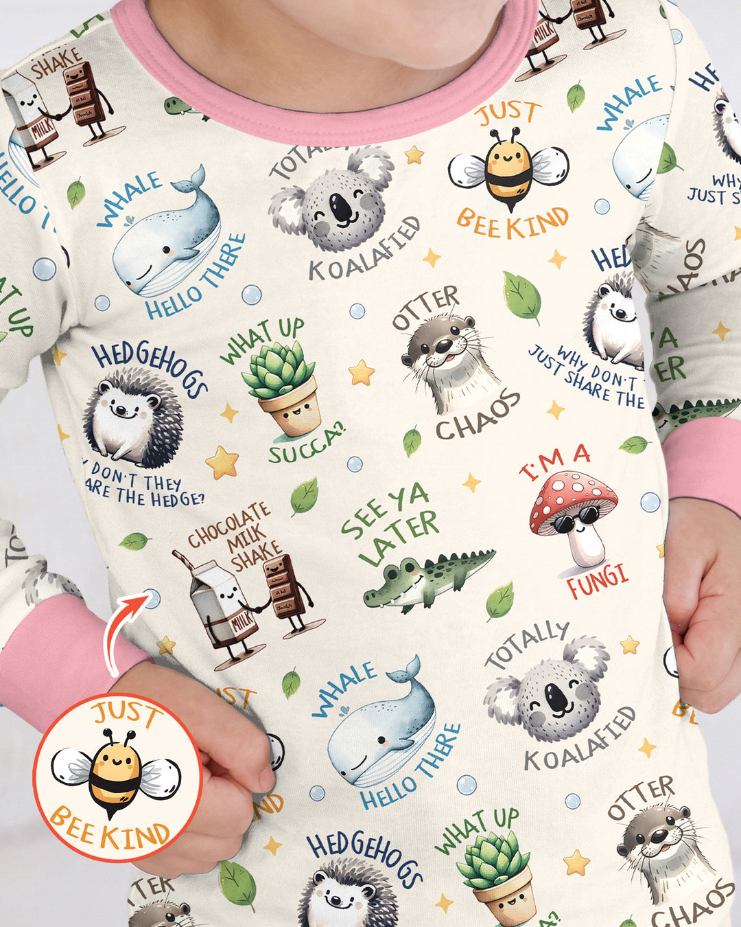 Silly Little Puns Bamboo Two Piece Long Sleeve Pajama Set