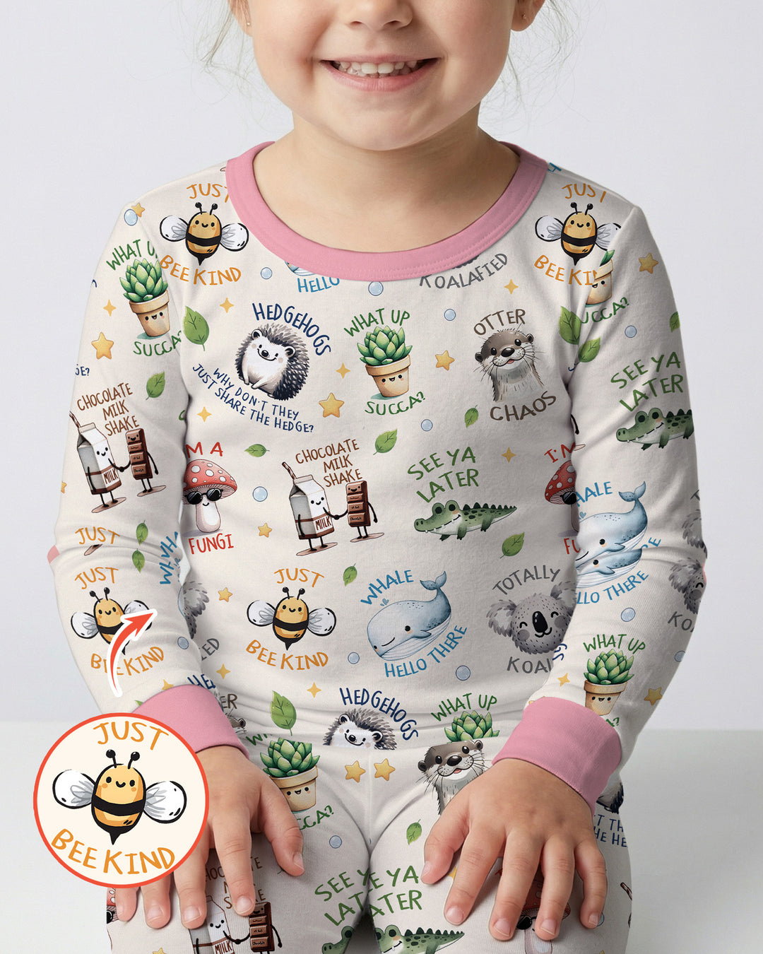 Silly Little Puns Bamboo Two Piece Long Sleeve Pajama Set