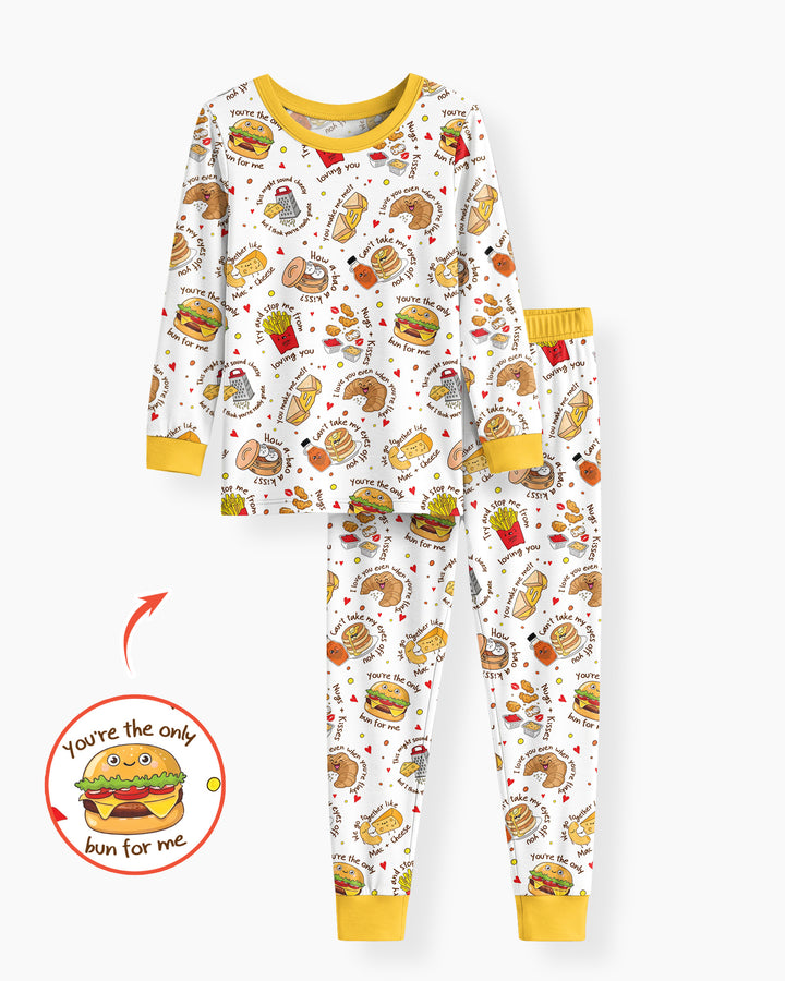 Food Puns Love Bamboo Two Piece Long Sleeve Pajama Set