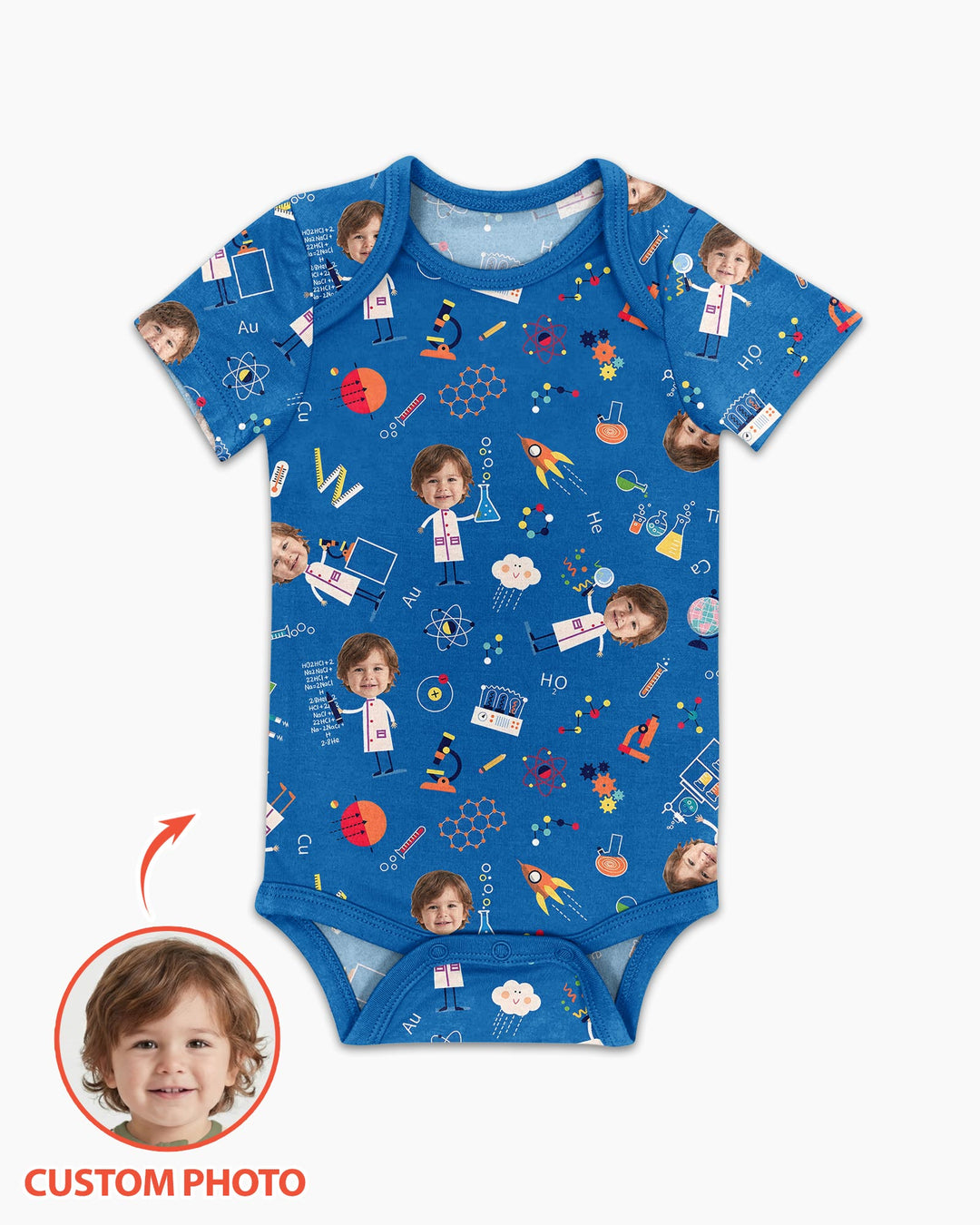 Gerippte Babykleidung mit individuellem Foto - Weich &amp; Skizzenhaft
