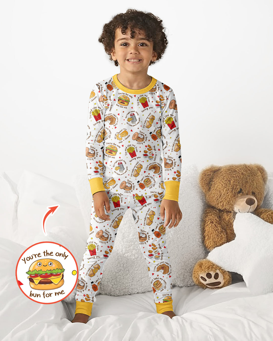 Food Puns Love Bamboo Two Piece Long Sleeve Pajama Set