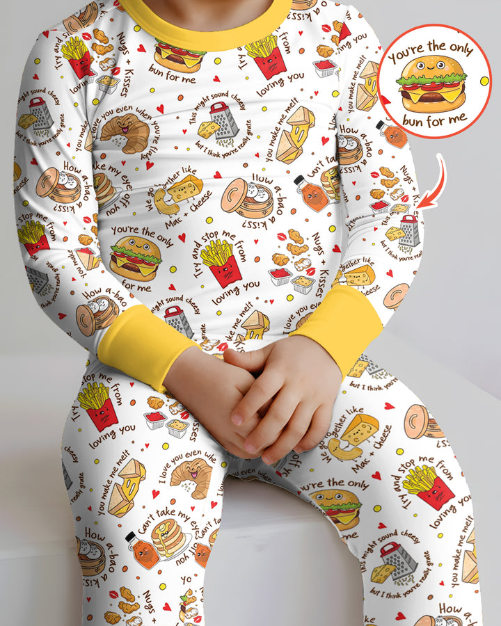 Food Puns Love Bamboo Two Piece Long Sleeve Pajama Set