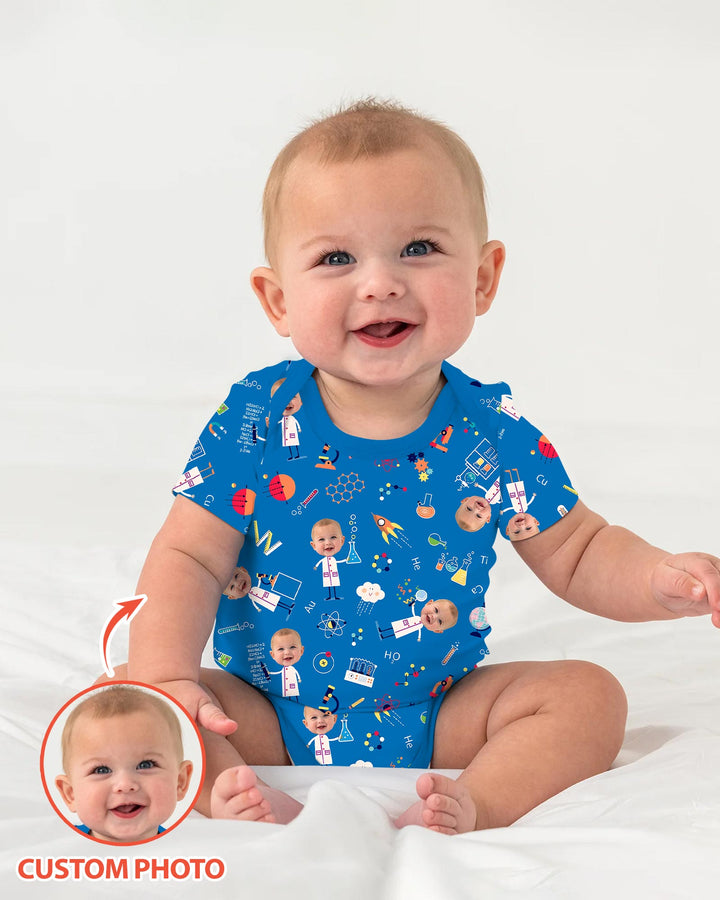 Gerippte Babykleidung mit individuellem Foto - Weich &amp; Skizzenhaft