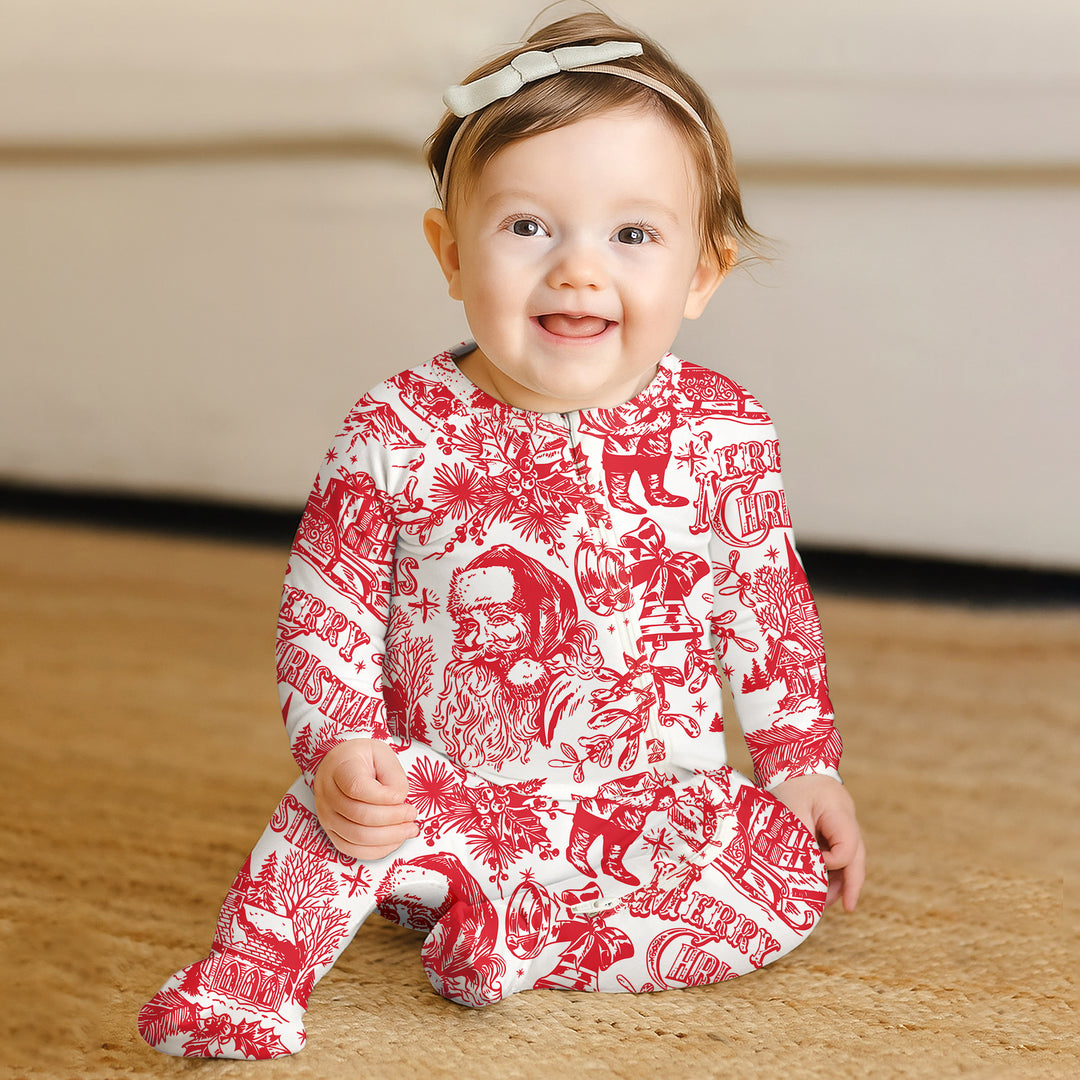 Family Christmas Chinoiserie Pajama Convertible Zippy