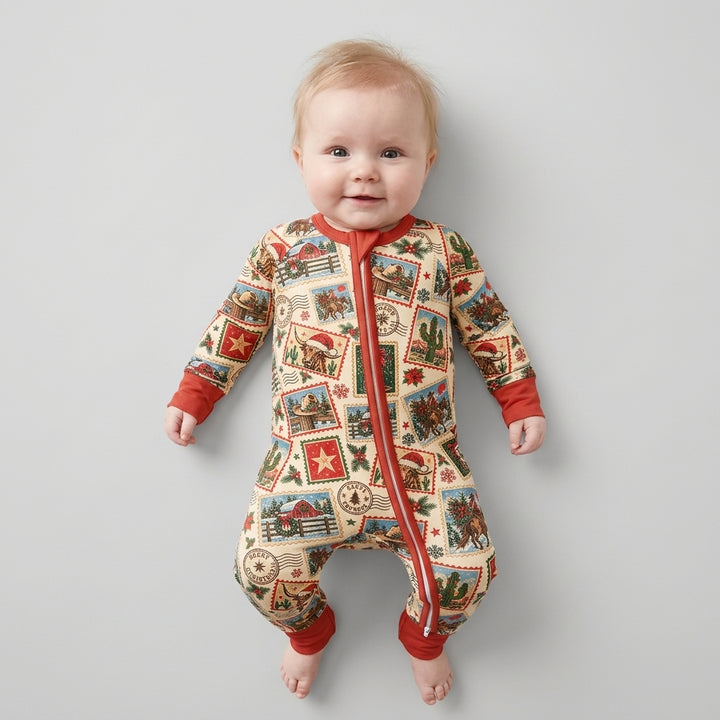 Western Christmas Stamps Bamboo Convertible Zippy